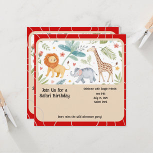 Safari Jungle Birthday Invitation