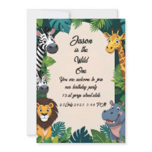 Safari Jungle Birthday Invitation