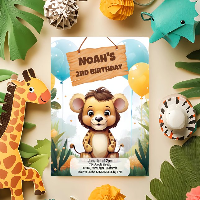 Safari Jungle Birthday Invitation for Kids (Creator Uploaded)