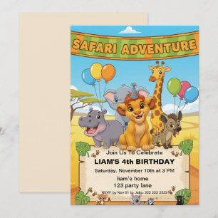 Safari Jungle Birthday Invite safari birthday