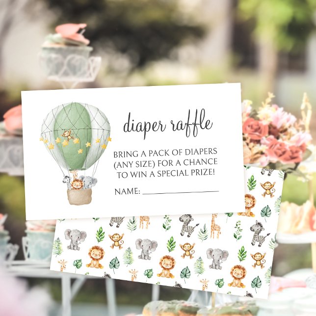 Safari Jungle Boho Baby Shower Diaper Raffle Cards (Creator Uploaded)