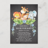 Safari Jungle Boys Baby Shower Book for Baby