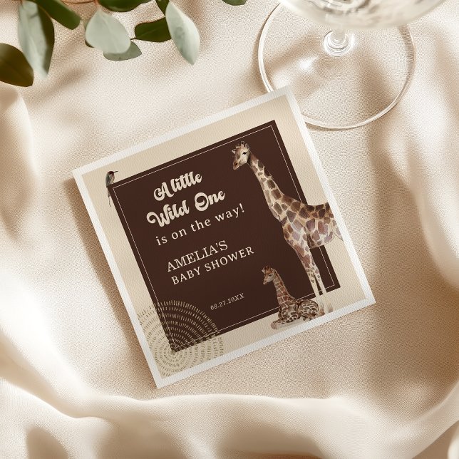 Safari Jungle Giraffe Baby Shower Napkin (Creator Uploaded)