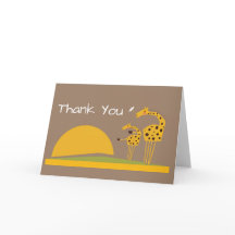 Safari jungle giraffe thank you card