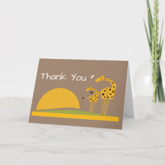 Safari jungle giraffe thank you card
