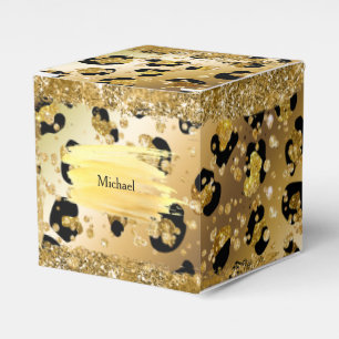Safari jungle leopard gold Africa theme party Favo Favour Box