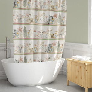 Safari Jungle Safari Lion Zebra Elephant Baby Boy Shower Curtain