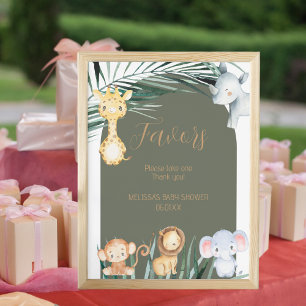 Safari Jungle Theme Party Favours Sign
