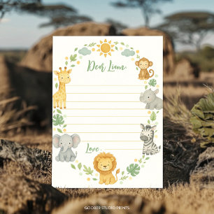 Safari Jungle Time Capsule Note Message Card