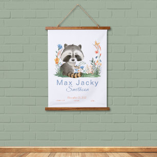 Safari Jungle Watercolor Zoo Animal Flowers Hanging Tapestry