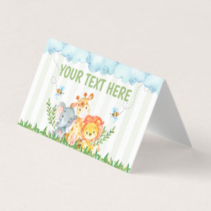 Safari Jungle Zoo Animal Table Tent Place Cards