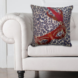 Safari Leopard Print Venice masquerade Mask Cushion