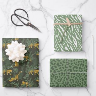 Safari Leopard Print Wrapping Paper Sheets