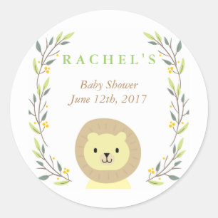Safari Lion Baby Shower Favour Sticker
