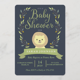 Safari Lion Baby Shower Invitation