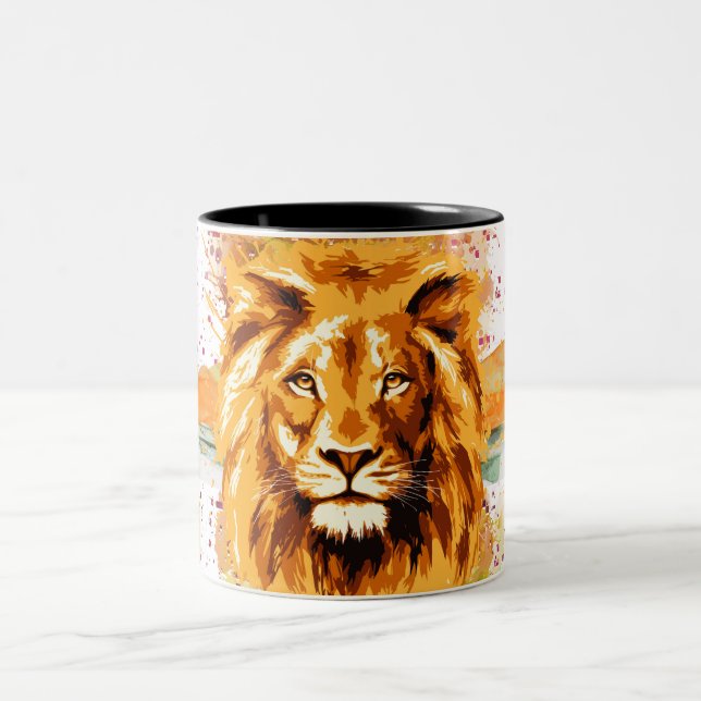 Safari Lion Coffee Mug | Colourful Lion Cup (Center)