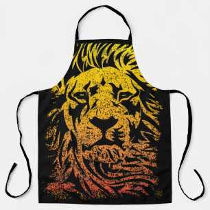 Safari Lion Colourful Lion Drawing Abstract Ar Apron