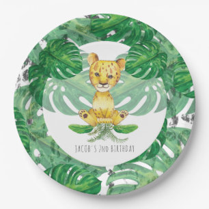 Safari Lion Illustration Personalised Paper Plate