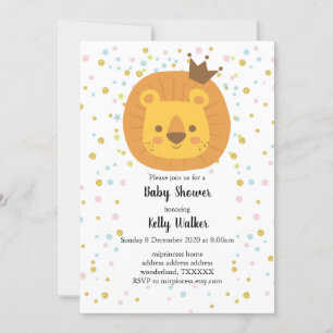 safari lion  jungle lion, animal illustration invitation