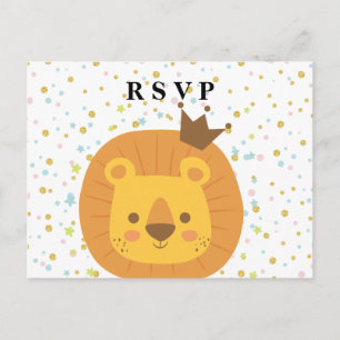 safari lion  jungle lion, animal illustration invitation postcard