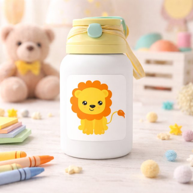 Safari Lion Trendy Square Sticker (Creator Uploaded)