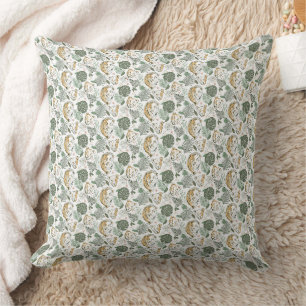 Safari Lion & Tropical Leaves Pattern Cushion