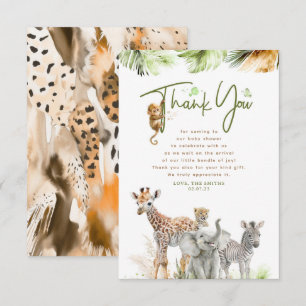 Safari Little Animals Jungle Thank You Card