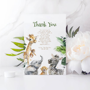 Safari Little Animals Jungle Thank You Card