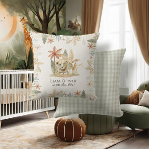 Safari Little Lion King Jungle Plaid Nursery Baby Cushion