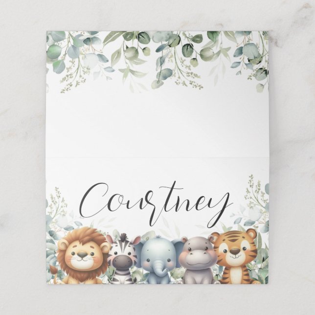 Safari Name Place Card (Outside Unfolded)
