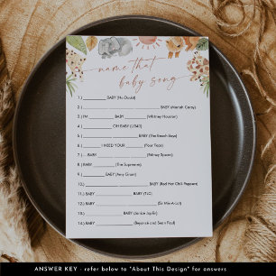 SAFARI Name That Baby Song Game Card