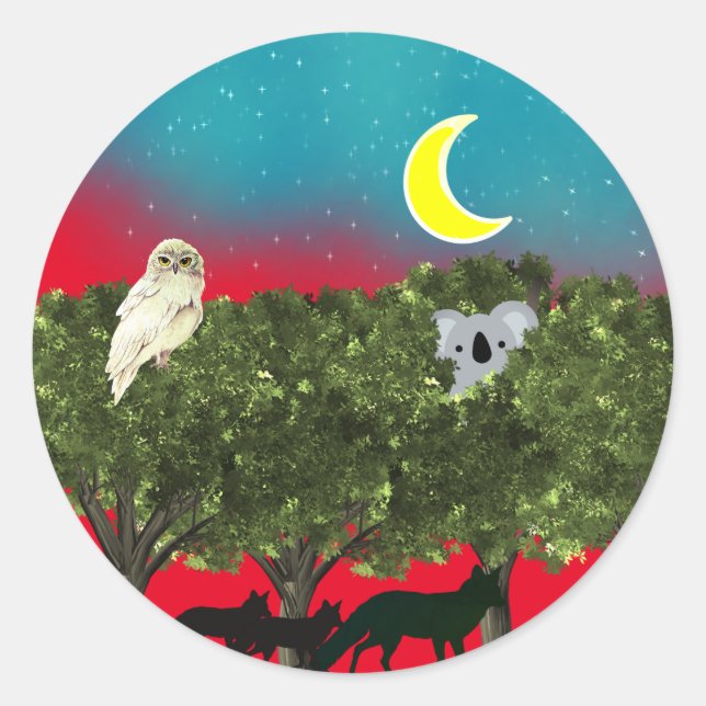 Safari Night Classic Round Sticker (Front)