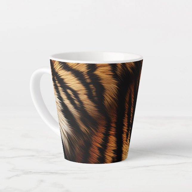 Safari Orange Black Tiger Latte Mug (Left Angle)