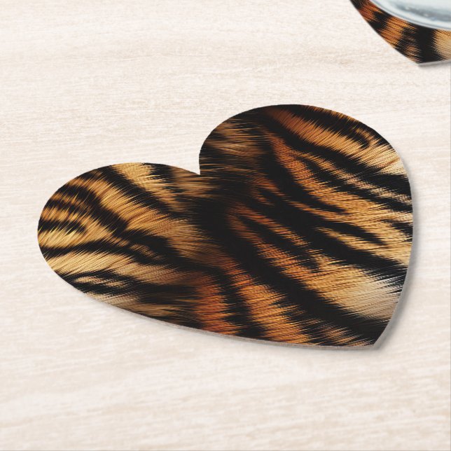 Safari Orange Black Tiger Paper Coaster (Angled)