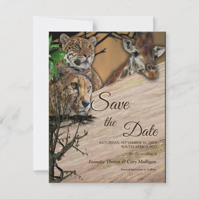 Safari Outdoor Save the Date Announcement (Front)