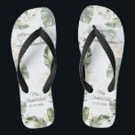 Safari Palm Leaves Honeymoon Botanical Script Mrs Thongs<br><div class="desc">Wild,  calm,  and elegant wedding gift for the honeymoon couple featuring a giraffe,  gold effect and green leaves. Perfect for wedding gifts or other special occasions</div>