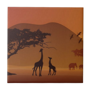 Safari park ceramic tile