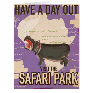 Safari Park vintage travel poster.