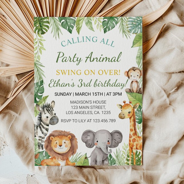 Safari Party Animals Birthday Invitation (Creator Uploaded)