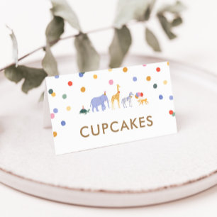 Safari Party Animals Birthday Party Food Tent Card