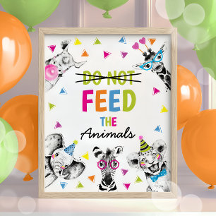 Safari Party Animals Do Not Feed the Animals Sign