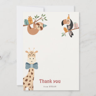 Safari Party Animals Thank You Card