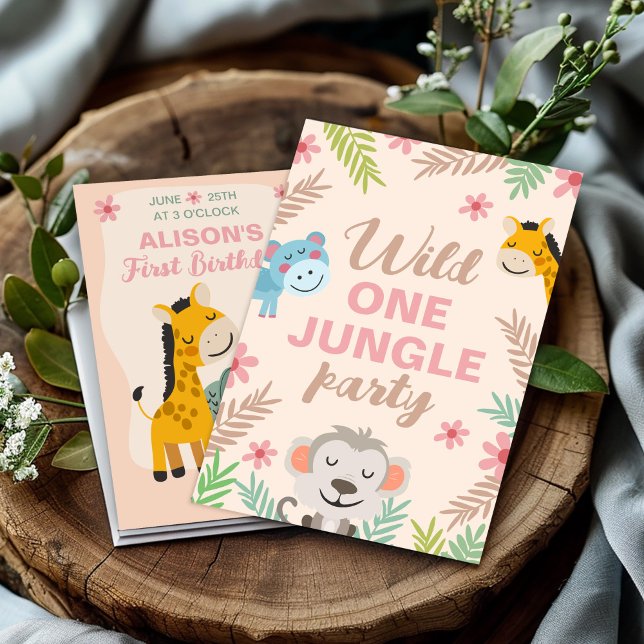 Safari Party for Little One, 1st birthday Invitation (Creator Uploaded)