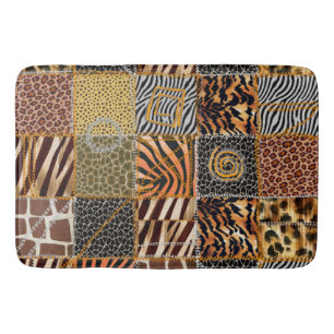 Safari patchwork Large Bath Mat