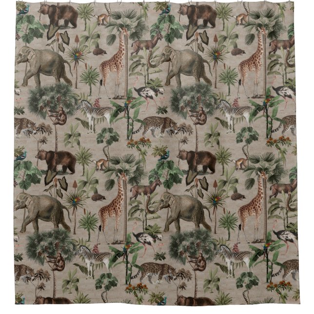 Safari Pattern Shower Curtain (Front)