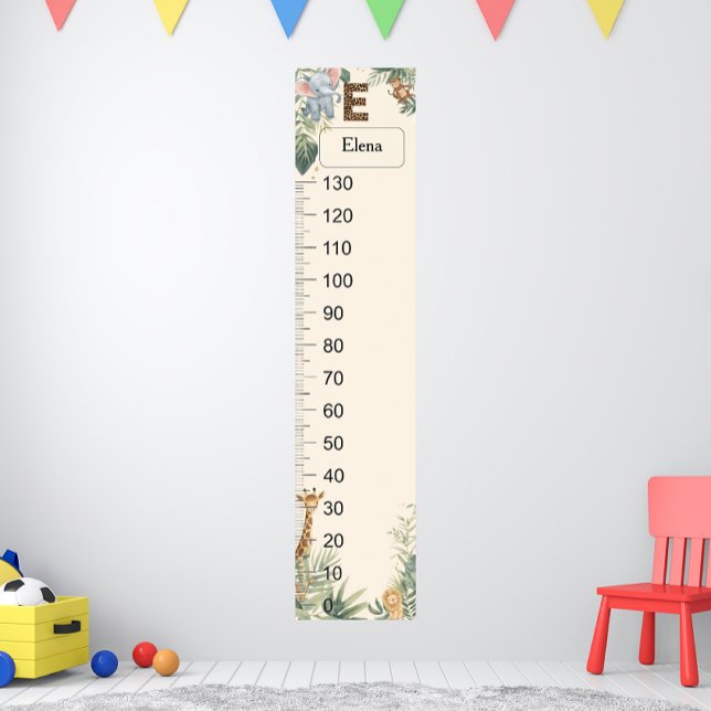 Safari Personalised Name Monogram E Growth Chart (Creator Uploaded)