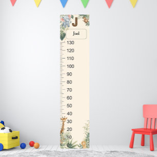 Safari Personalised Name Monogram J Growth Chart