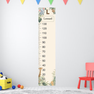 Safari Personalised Name Monogram L Growth Chart