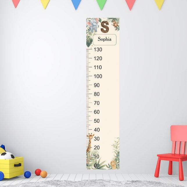 Safari Personalised Name Monogram S Growth Chart (Creator Uploaded)