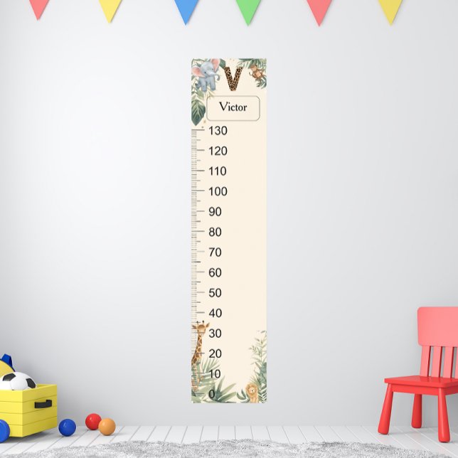 Safari Personalised Name Monogram V Growth Chart (Creator Uploaded)